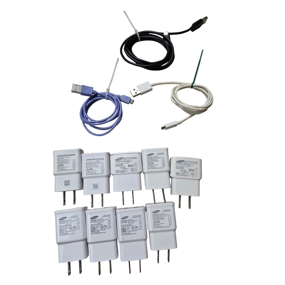 Samsung Travel Adapter Lot 9 Wall Blocks 3‎ USB Cables EP-TA20JWE EP-TA12JWE Z4